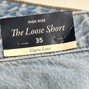 Abercrombie & Fitch Curve Love High Rise "The Loose" Denim Shorts Size 35 NWT